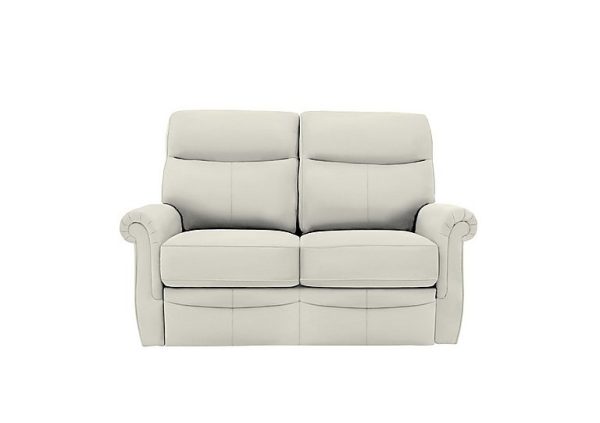 G Plan  Avon Small 2 Seater Leather Sofa  Oxford Light Grey | Bed Sava