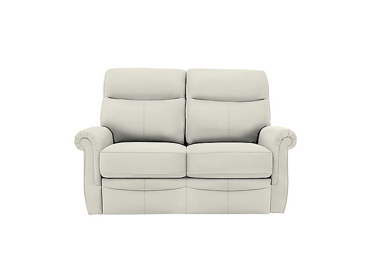 G Plan  Avon Small 2 Seater Leather Sofa  Oxford Light Grey | Bed Sava