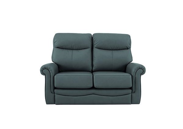 G Plan  Avon Small 2 Seater Leather Sofa  Cambridge Petrol Blue | Bed Sava