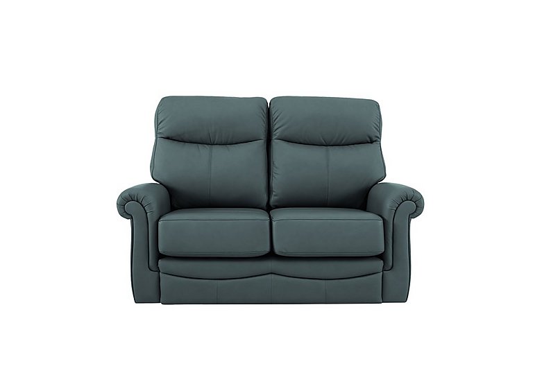 G Plan  Avon Small 2 Seater Leather Sofa  Cambridge Petrol Blue | Bed Sava
