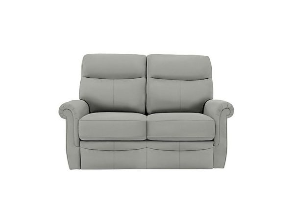 G Plan  Avon Small 2 Seater Leather Sofa  Texas Charcoal | Bed Sava