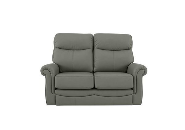 G Plan  Avon Small 2 Seater Leather Sofa  Capri Grey | Bed Sava
