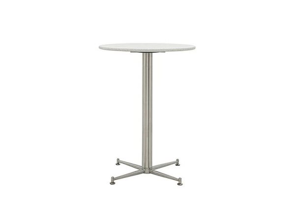 Cortina Round Bar Table  65 cm  Starlight White Quartz | Bed Sava