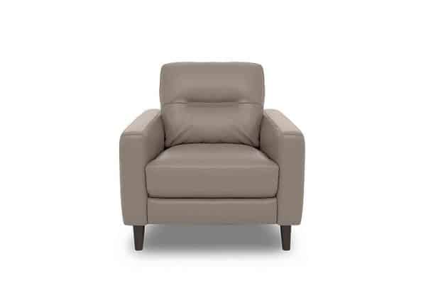World of Leather  Jules Leather Chair  Silver Grey | Bed Sava