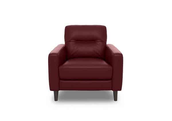World of Leather  Jules HW Leather Power Recliner Chair  Deep Red | Bed Sava