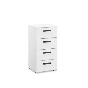 Rauch  Dante 4 Drawer Décor Narrow Chest  Alpine White | Bed Sava