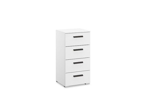 Rauch  Dante 4 Drawer Décor Narrow Chest  Alpine White | Bed Sava