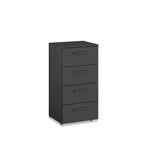 Rauch  Dante 4 Drawer Décor Narrow Chest  Graphite | Bed Sava