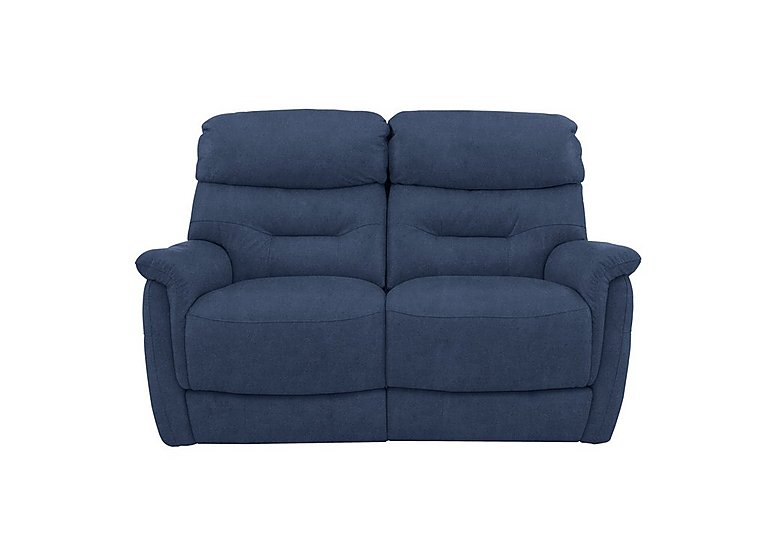 Chicago 2 Seater Fabric Battery Recliner Sofa - Blue