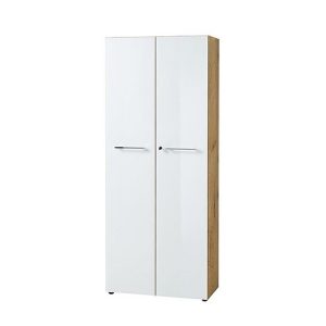 Alexi Tall Filing Cabinet  Oak  White | Bed Sava