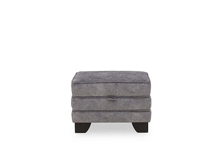 Ariana Small Storage Footstool - Silver