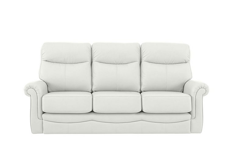 G Plan  Avon 3 Seater Leather Sofa  No Recliner  Oxford Chalk | Bed Sava
