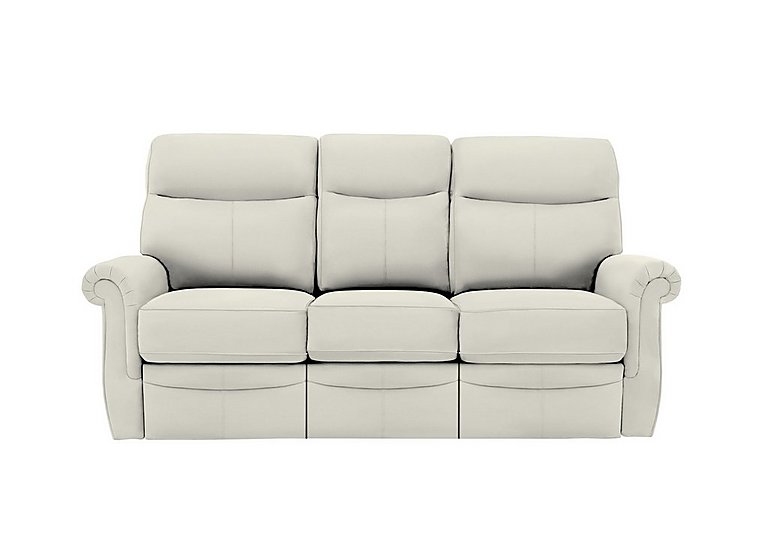 G Plan  Avon 3 Seater Leather Power Recliner Sofa  Oxford Light Grey | Bed Sava