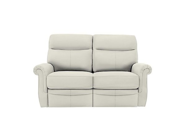 G Plan  Avon 2 Seater Leather Power Recliner Sofa  Oxford Light Grey | Bed Sava