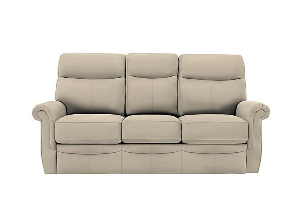 G Plan  Avon 3 Seater Leather Sofa  No Recliner  Oxford Mushroom | Bed Sava