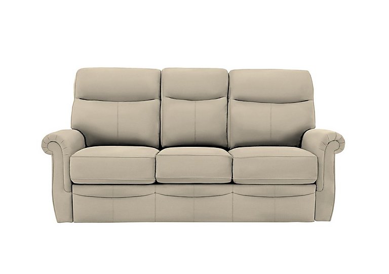 G Plan  Avon 3 Seater Leather Sofa  No Recliner  Oxford Mushroom | Bed Sava