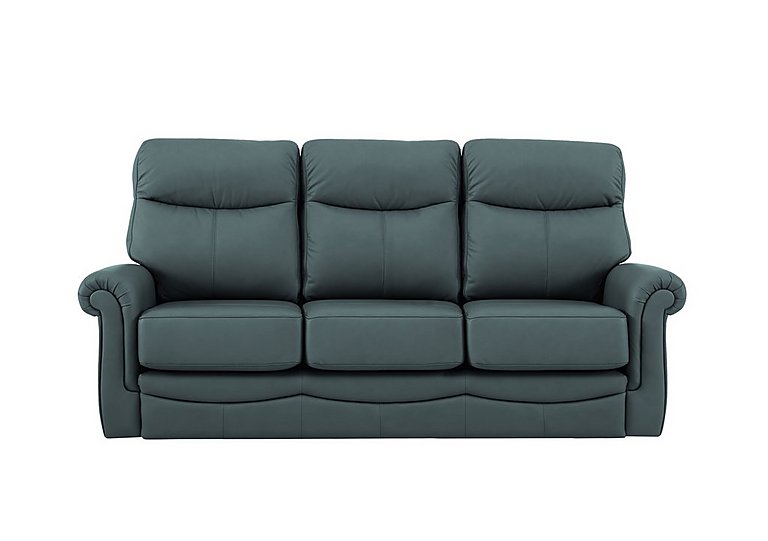 G Plan  Avon 3 Seater Leather Sofa  No Recliner  Cambridge Petrol Blue | Bed Sava