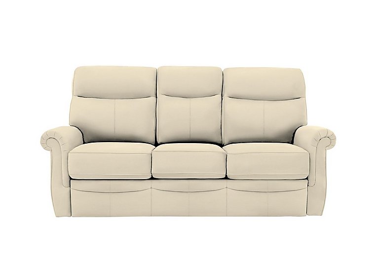 G Plan  Avon 3 Seater Leather Sofa  No Recliner  Cambridge Stone | Bed Sava