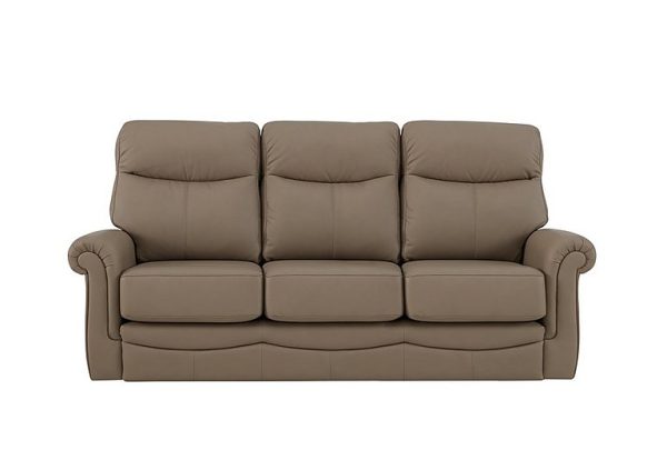 G Plan  Avon 3 Seater Leather Sofa  No Recliner  Cambridge Taupe | Bed Sava