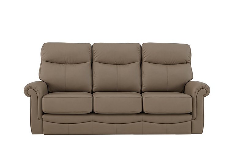 G Plan  Avon 3 Seater Leather Sofa  No Recliner  Cambridge Taupe | Bed Sava