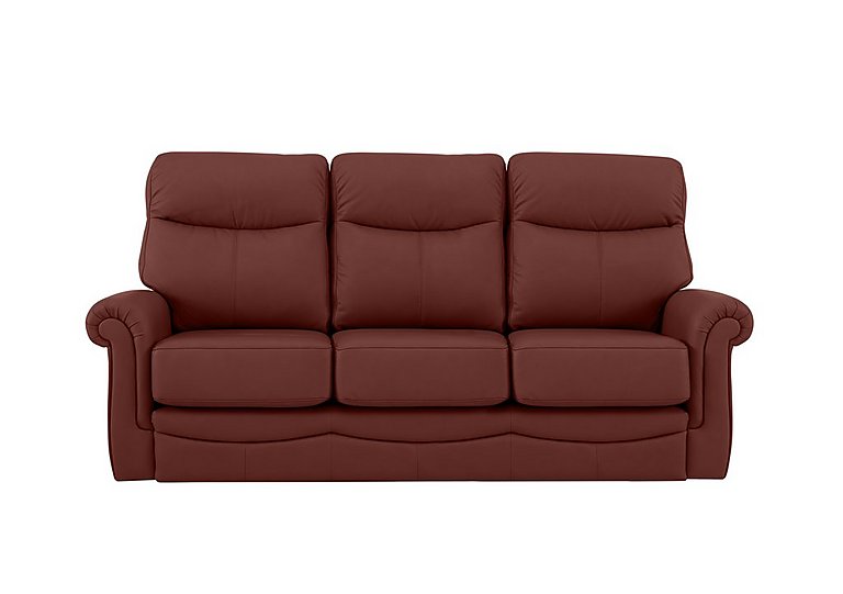 G Plan  Avon 3 Seater Leather Sofa  No Recliner  Capri Claret | Bed Sava