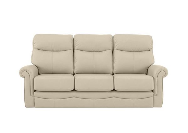 G Plan  Avon 3 Seater Leather Sofa  No Recliner  Capri Stone | Bed Sava