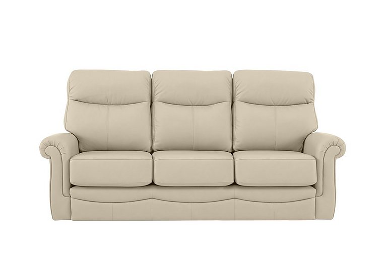 G Plan  Avon 3 Seater Leather Sofa  No Recliner  Capri Stone | Bed Sava