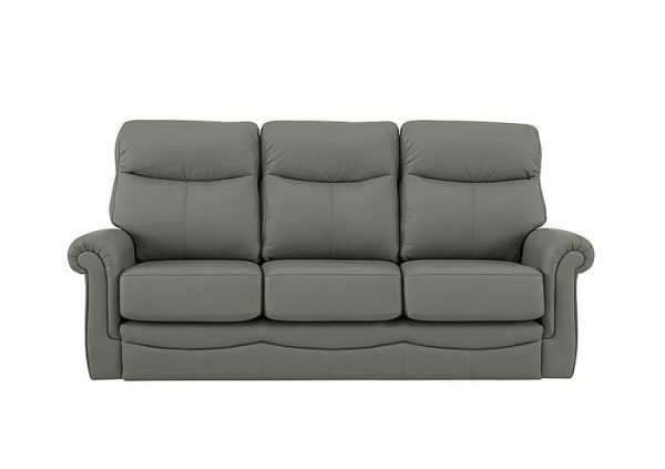 G Plan  Avon 3 Seater Leather Sofa  No Recliner  Capri Grey | Bed Sava