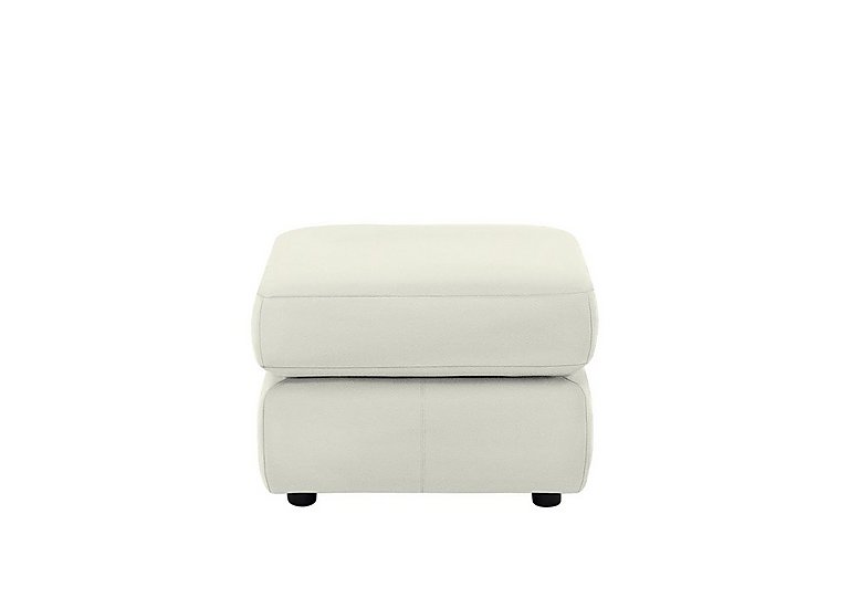 G Plan - Avon Leather Storage Footstool - Oxford Chalk