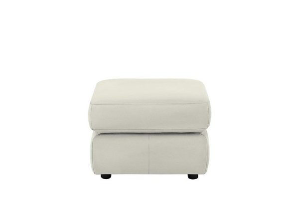 G Plan  Avon Leather Footstool  Oxford Light Grey | Bed Sava