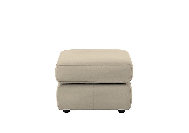 G Plan - Avon Leather Footstool - Oxford Mushroom