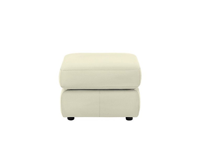 G Plan - Avon Leather Footstool - Cambridge Chalk