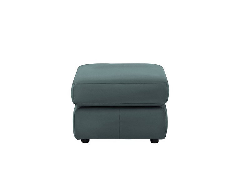G Plan - Avon Leather Footstool - Cambridge Petrol Blue