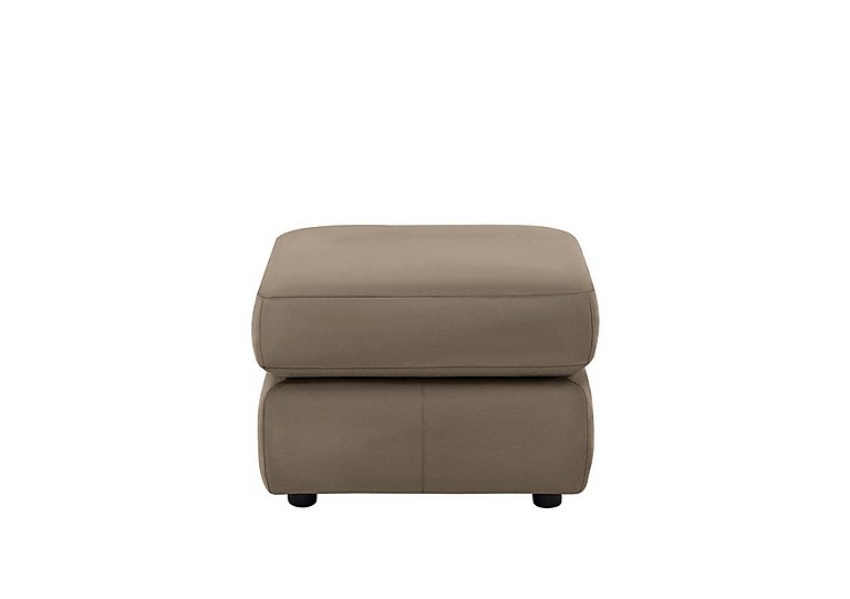 G Plan - Avon Leather Footstool - Cambridge Taupe