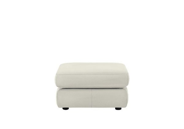 G Plan  Avon Leather Storage Footstool  Oxford Light Grey | Bed Sava