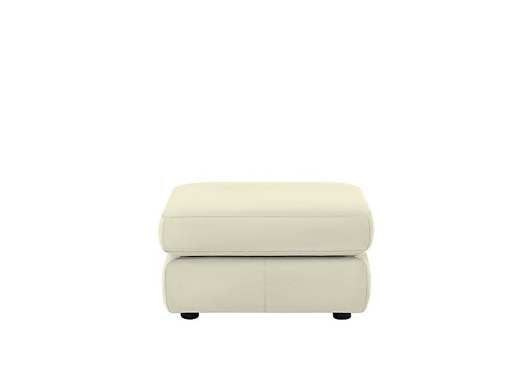 G Plan - Avon Leather Storage Footstool - Cambridge Chalk