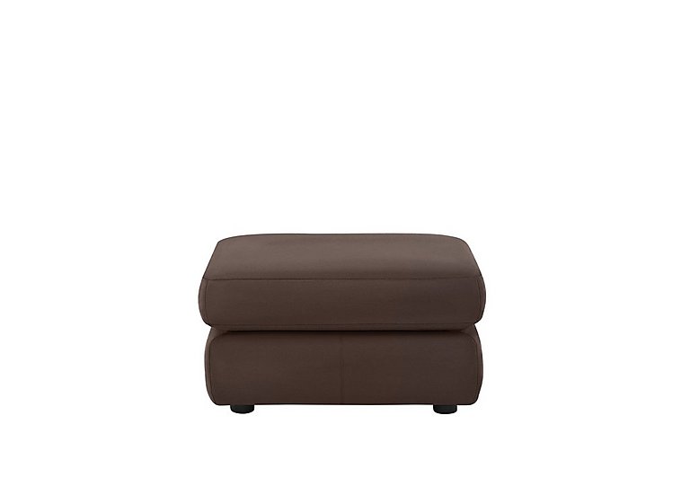 G Plan - Avon Leather Storage Footstool - Capri Oak
