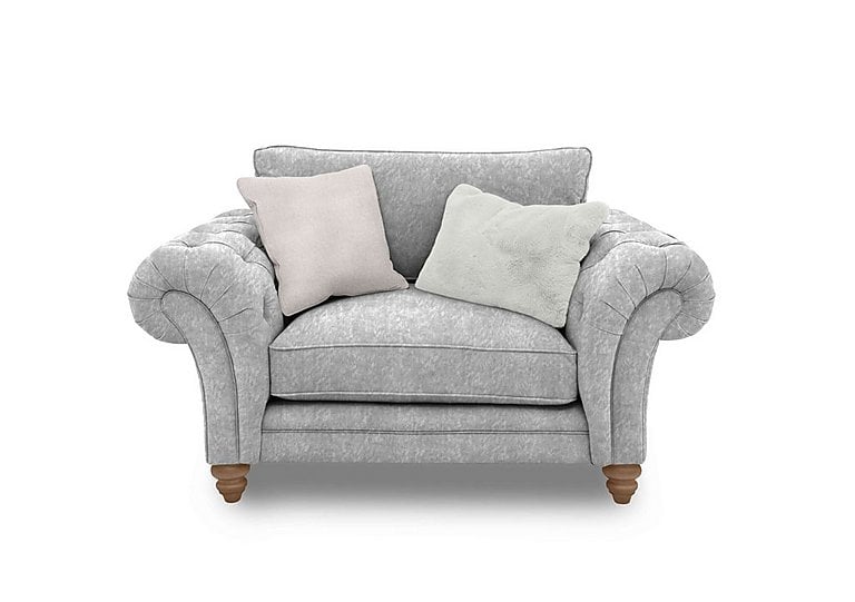 Boutique Collection - Blenheim Classic Back Snuggler - Savoy Silver with Oak Feet