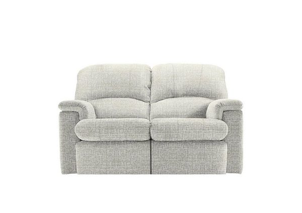 G Plan  Chloe 2 Seater Fabric Manual Recliner Sofa  Waffle Taupe | Bed Sava