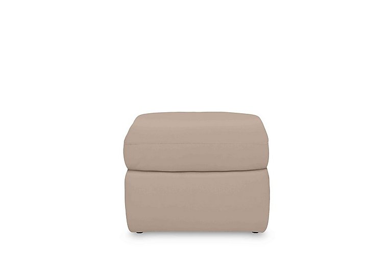 Cinemax Leather Storage Footstool - Dacota Pebble