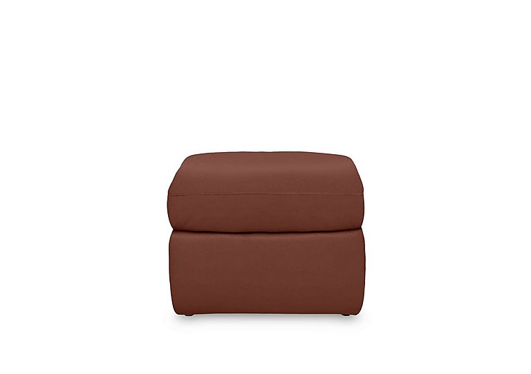 Cinemax Leather Storage Footstool - Natural Redmaple