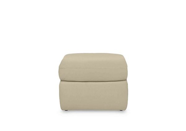 Cinemax Leather Storage Footstool  Natural Sand | Bed Sava