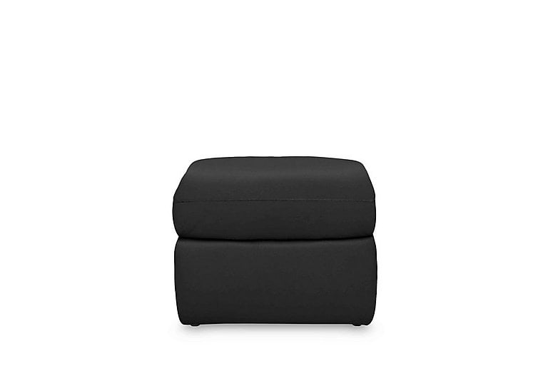 Cinemax Leather Storage Footstool - Natural Black Mica