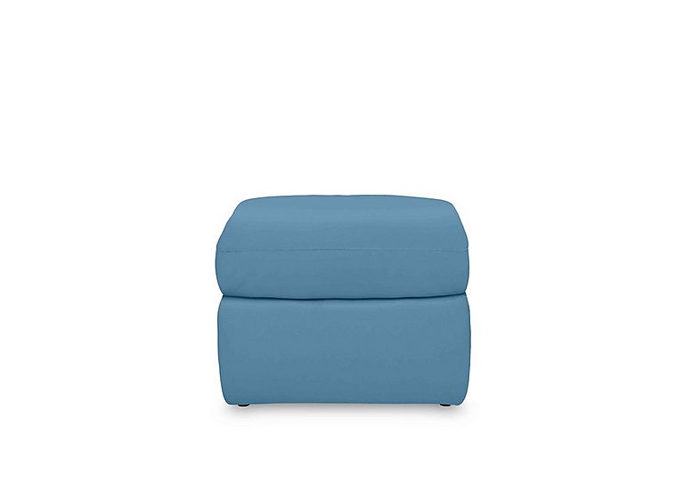 Cinemax Leather Storage Footstool - Blu