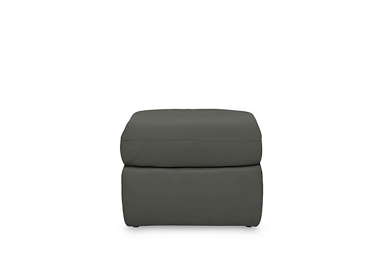 Cinemax Leather Storage Footstool - Grey