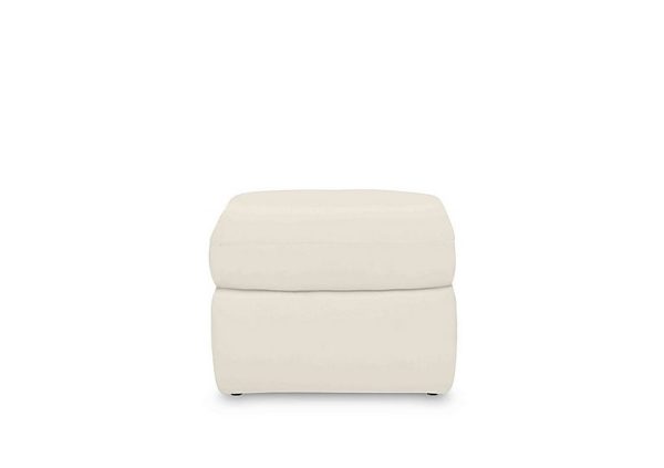 Cinemax Leather Storage Footstool  White | Bed Sava