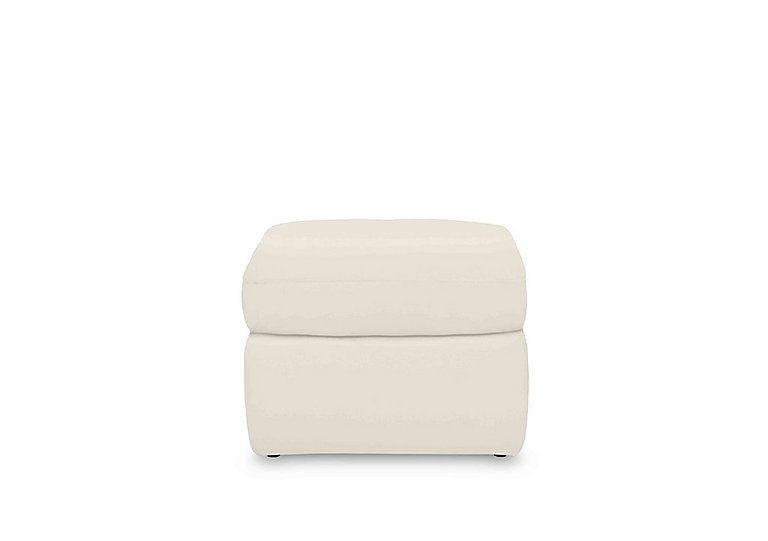 Cinemax Leather Storage Footstool - White