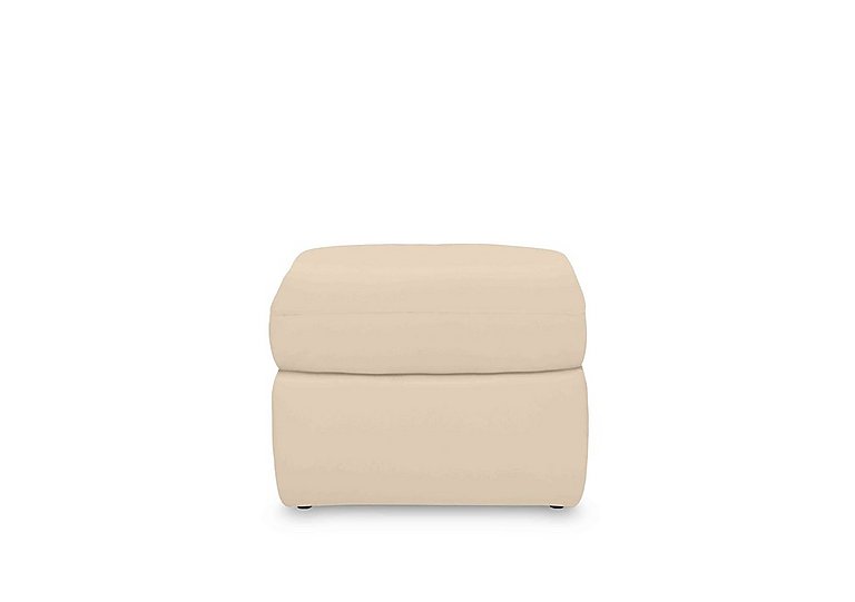 Cinemax Leather Storage Footstool - Stone