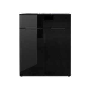 Clio 2 Door 1 Drawer Chest  Black | Bed Sava