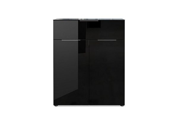 Clio 2 Door 1 Drawer Chest  Black | Bed Sava